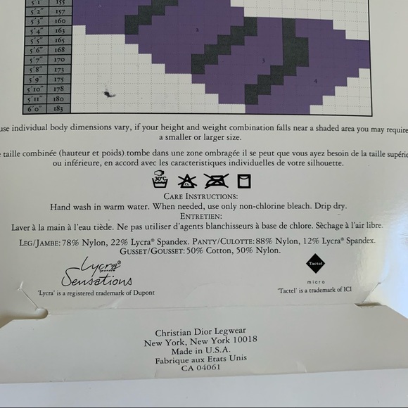 Christian Dior Vintage Pantyhose Black Orchid Size 4 - Picture 7 of 12